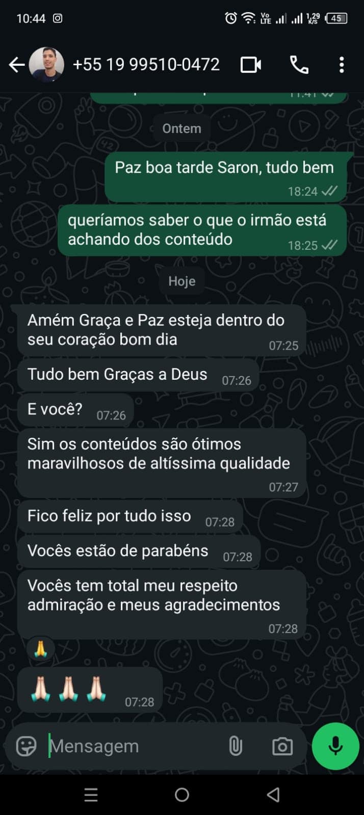 Testemunho de cliente satisfeito